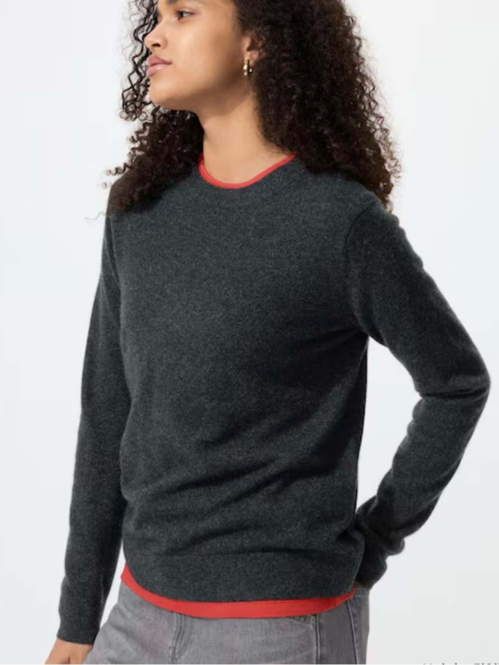 Uniqlo Cashmere Crew Sweater Size Small Grey Quiet Luxury Career Classic Cozy